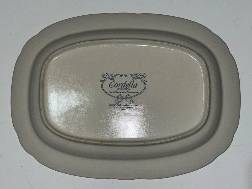 VINTAGE CORDELLA STONEWARE BLUET PATTERN SERVING PLATTER